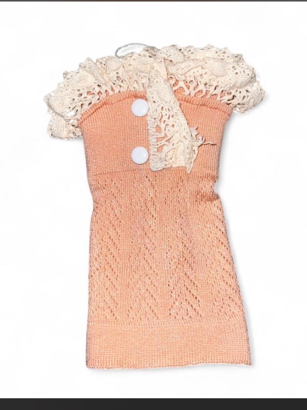 Peach Knit Lace Boot Cuffs - Picture 2 of 2